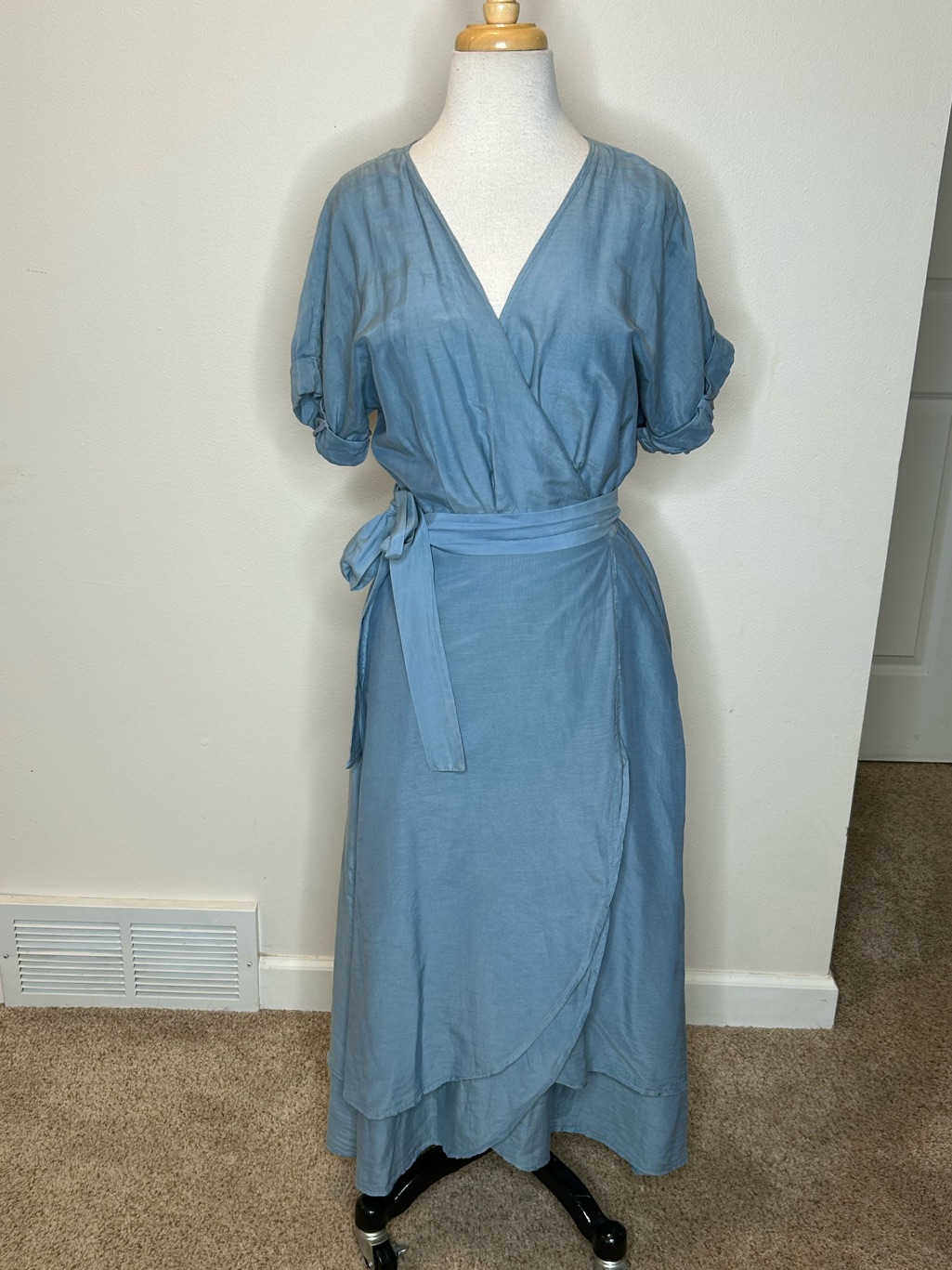 Xirena Mid-Length True Wrap Style Dress Silk Blend Size S